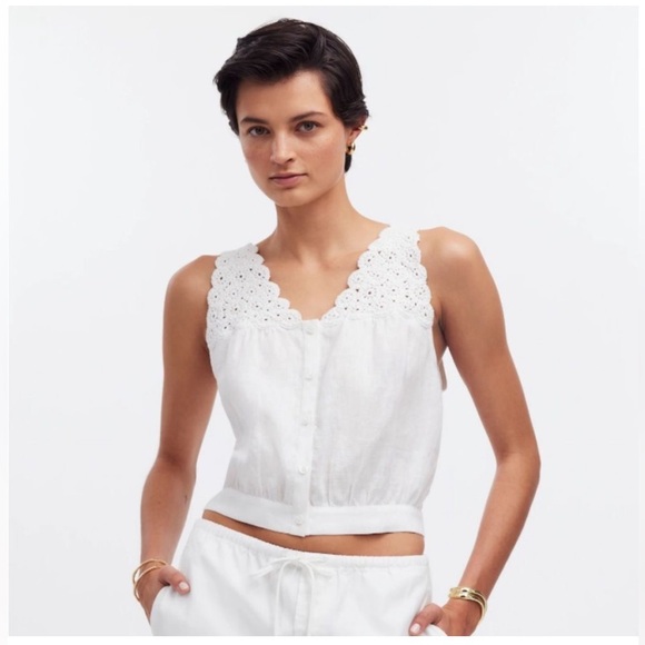 Madewell Tops - Madewell Top 8 Embroidered Eyelet White